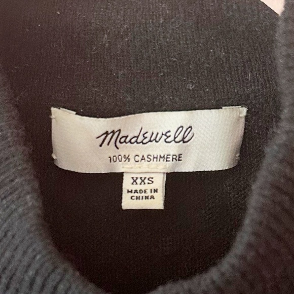 Madewell True Black Cashmere Mock Neck Sweater XXS - Picture 4 of 7